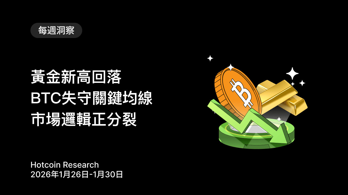 黃金新高回落,BTC失守關鍵均線,市場邏輯正分裂 Hotcoin Research | 2026年1月26日-1月30日